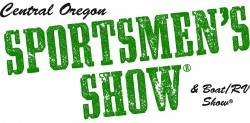 A green and white logo for the oregon sportsman show.